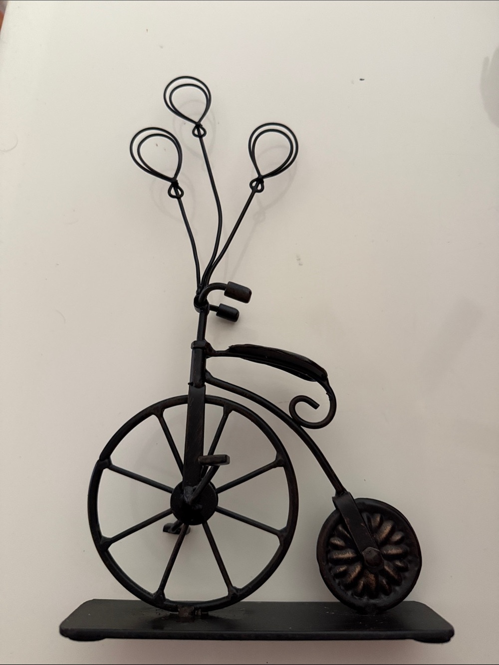 Black Metal Penny-Farthing Wall Decor Bike Sculpture